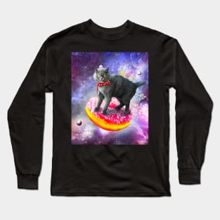 Galaxy Cat Donut - Space Cats Riding Donuts Long Sleeve T-Shirt